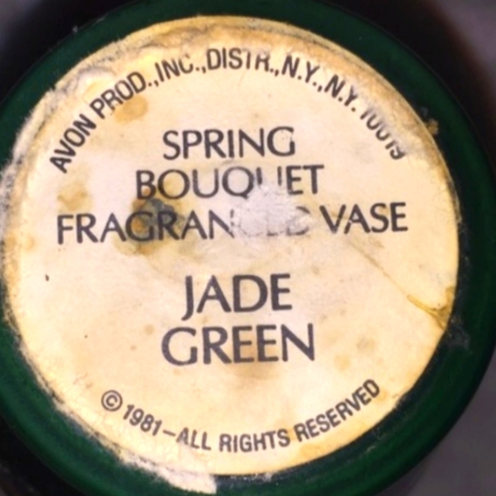🌿💚🌿 Delightful Vintage 80's Avon Petite Forest Green Faux Jade Fragrance Vase - Picture 15 of 15